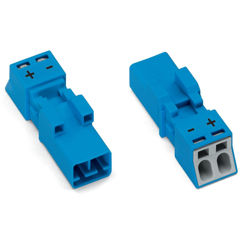 WAGO - Steckverbinder für steckbare Gebäudeinstallation Stecker 2-polig 890-1112 Kod. I,blau − 50 Stück