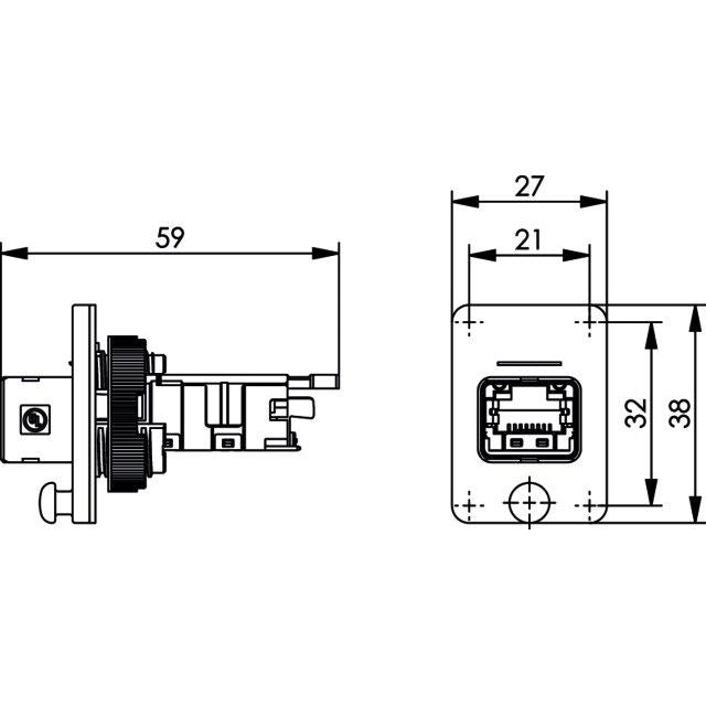 Telegärtner - Modularer Steckverbinder STX V4 Flanschset 100007418 RJ45 Modul Cat.6