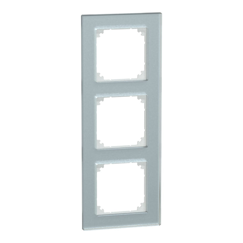 Merten - Abdeckrahmen Echtglasrahmen 3-fach MEG4030-2320 Kristallweiß M-Plan