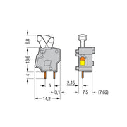 WAGO - Leiterplattenklemme Anreihbare Leiterplattenk. 257-750 Drücker,2,5mm²,rot − 100 Stück