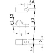 OBO Bettermann - Befestigungsschelle für Kabel/Rohre Befestigungsschelle 255 9.5 LGR Iso,gr − 100 Stück