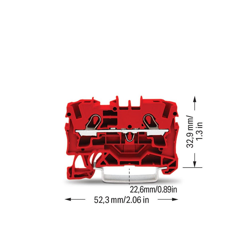 WAGO - Durchgangs-Reihenklemme 2-Leiter-Durchgangsklemme 2004-1203 Ex e II geeignet,rot − 50 Stück