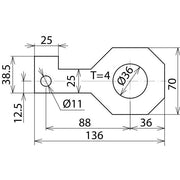 DEHN - Zubehör/Ersatzteile für Überspannungsschutz Informations-/MSR-Technik Anschlussbügel AB EXFS IF3 G 36 D=36mm f.M33