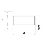OBO Bettermann - Maschinenschraube/Bolzen Sechskantschraube SKS 10x25 F M10x25 − 20 Stück