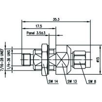 Telegärtner - Überspannungsableiter für Informations-/MSR-Technik SMA-Überspannungsableiter 100024836 AU, (F-M), 50Ohm
