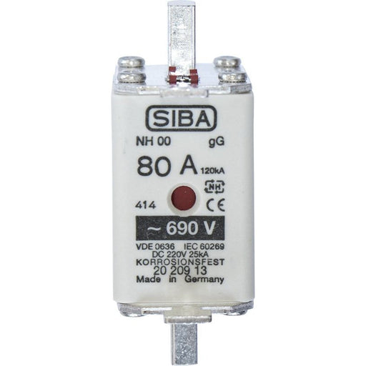 Siba - Messersicherung NH-Sicherungseinsatz 2020913.63 63A NH00 gG 690V − 3 Stück by Siba
