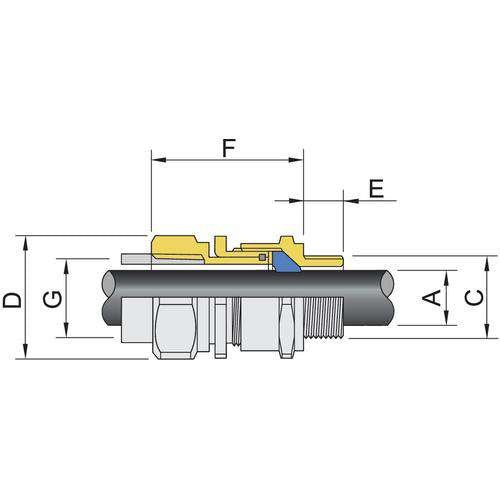Stahl - Kabelverschraubung CMP Kabelverschraubung 243626 6,10 11,70 mm