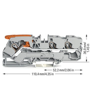 WAGO - Durchgangs-Reihenklemme Durchgangsklemme 2110-1301 3-Leiter, 10 qmm, gr − 25 Stück