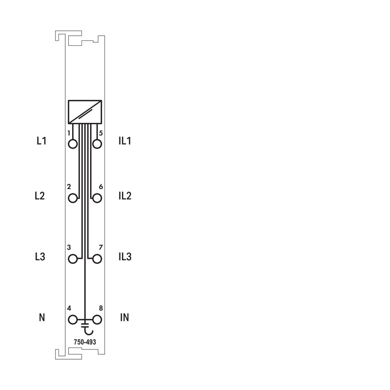 WAGO GmbH & Co. KG - Feldbus, Dez. Peripherie - Analoges Ein-/Ausgangs-Modul 3-Phasen-Leistungsmessung 750-493/025-000 lichtgrau