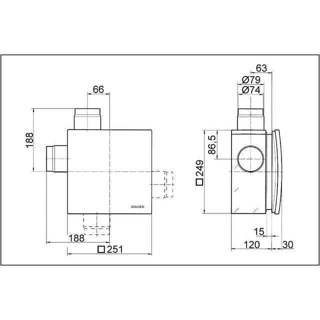 Maico - Ventilatorgehäuse für innenliegende Bäder und Küchen Abluftsystem ER - UPB/R Brandschutzgehaeuse