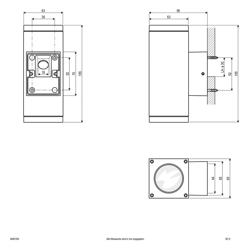 EVN Lichttechnik - Decken-/Wandleuchte Wandanbauleuchte 485015N alu GU10 2-flg.IP54