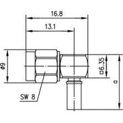 Telegärtner - Koax-Steckverbinder SMA-Winkelstecker cr AU 100024614 G5 (RG223/U) − 5 Stück