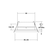 Brumberg Leuchten - Downlight/Strahler/Flutlicht Einbaudownlight o.Fassung 37006080 IP54, sw, V4A, quad