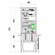 GSAB Elektrotechnik - Anschlussschrank Anschlußsäule bis 100kW 58S1700-AR01-100kW3 3pol.1710x580x280mm