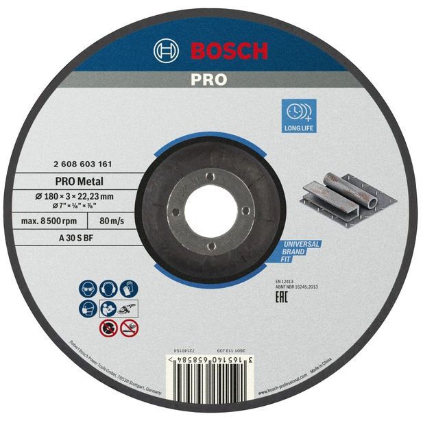 Bosch - Trenn-/Schleifscheibe PRO Metal Trennscheibe, 2608603161 180 x 3 x 22.23 mm