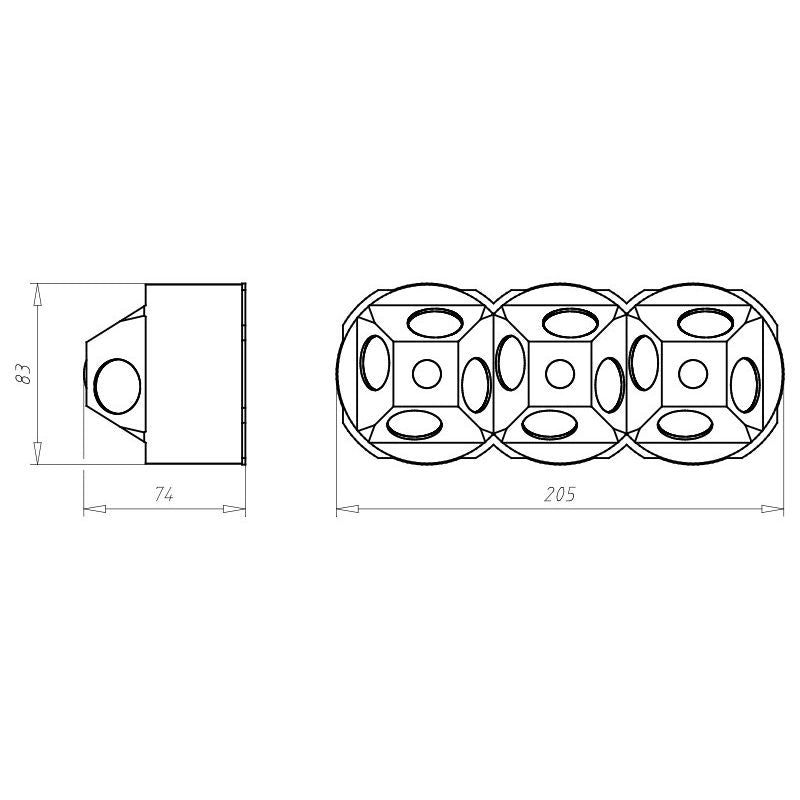 Kaiser - Dose, Gehäuse für Montage in der Wand/Decke Brandschutz Quickbox Maxi 9499-77.03 HWD90 3x1 D83mm − 5 Stück
