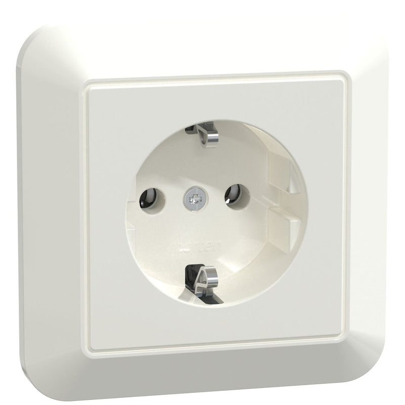 Merten - Steckdose SCHUKO-Steckdose pws/gl MEG2401-1019 volle Abdeckplatte