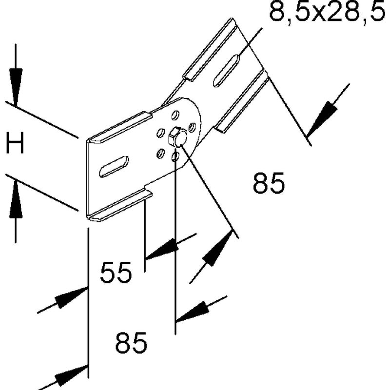 Rico - Verbinder für Kabeltragsystem Gelenkverbinder 161E11-C f. Pritsche 60mm − 10 Stück