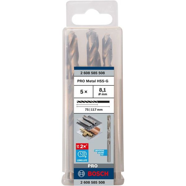 Bosch - Bohrer PRO Metal HSS-G 2608585508 Spiralbohrer 8,1 x