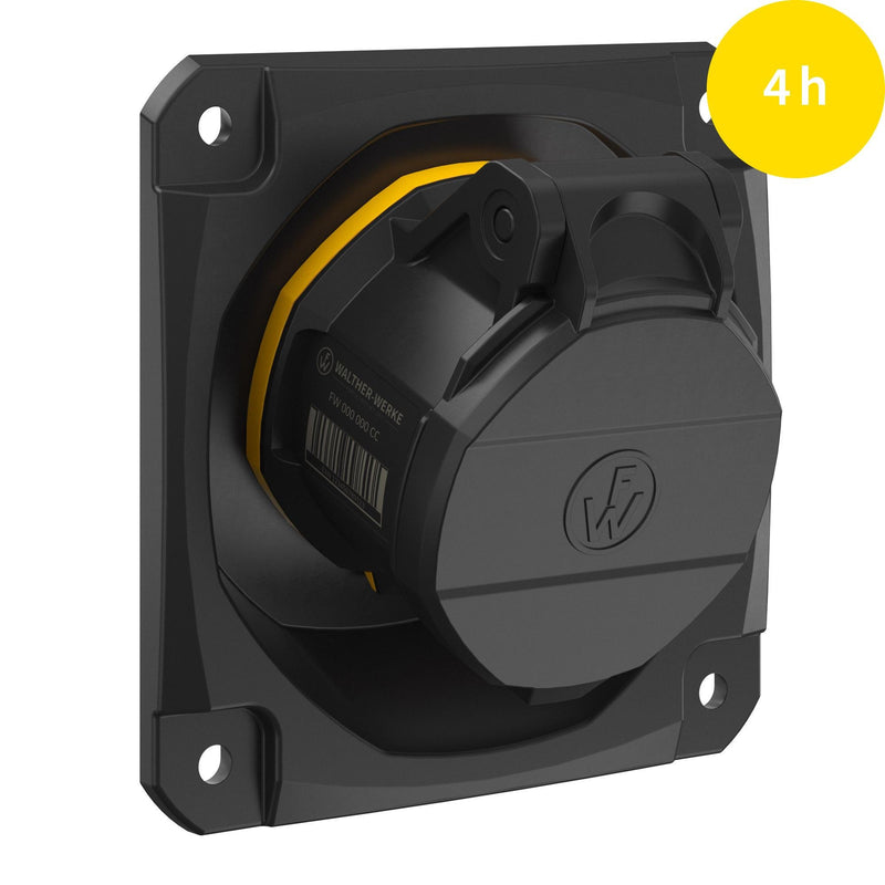Walther Werke - CEE-Anbausteckdose (IEC 60309) CEE NEO Anbaudose schräg FW512404CC 16A 4P 4h IP54