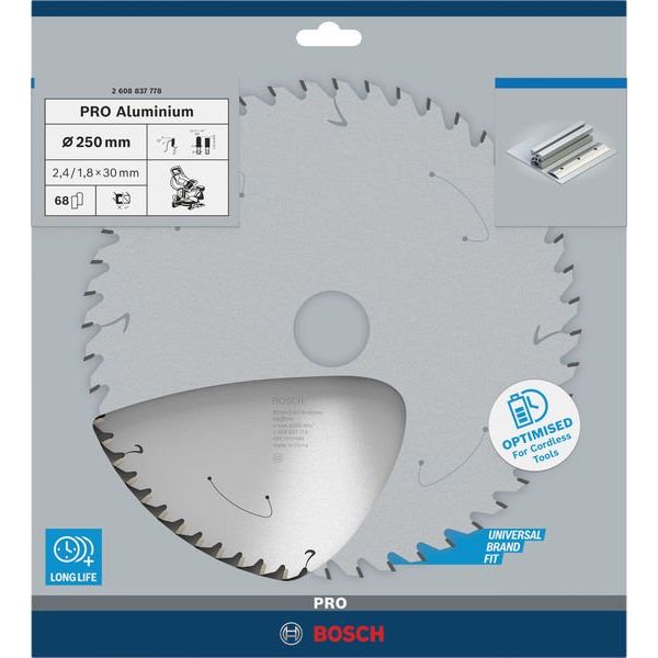 Bosch - Kreissägeblatt PRO Aluminium cordless 2608837778 Kreissägeblatt 250 x