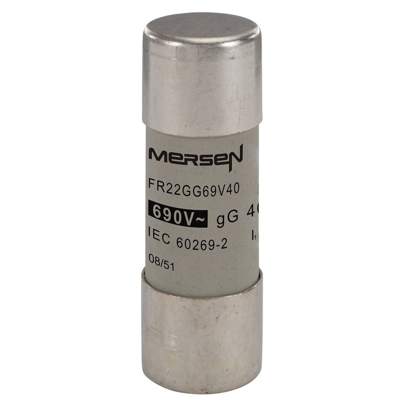 Mersen - Zylindrische Sicherung Sicherungseinsatz zylindr. FR22GG69V40 gG 22x58 40A − 10 Stück