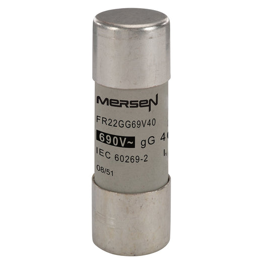 Mersen - Zylindrische Sicherung Sicherungseinsatz zylindr. FR22GG69V40 gG 22x58 40A − 10 Stück