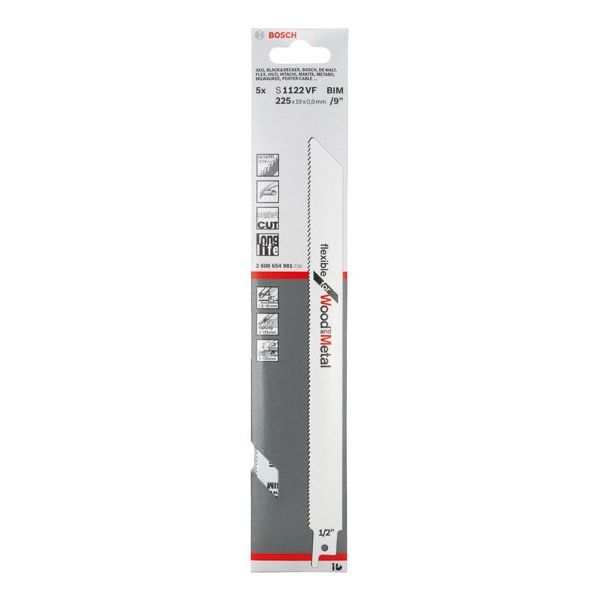 Bosch - Säbelsägeblatt Flexible for Wood and 2608654981 Metal, 5er-Pack − 5 Packung