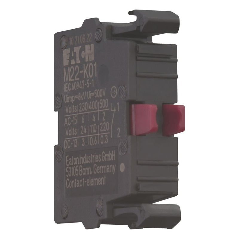 Eaton - Hilfsschalterblock Kontaktelement M22-K01D 1sÖ Front