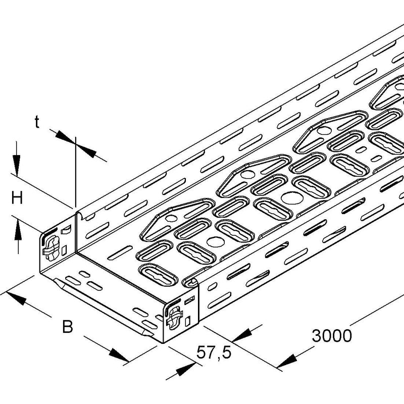 Niedax - Kabelrinne Kabelrinne Edelstahl RLVC 60.600 E3 − 3 Meter