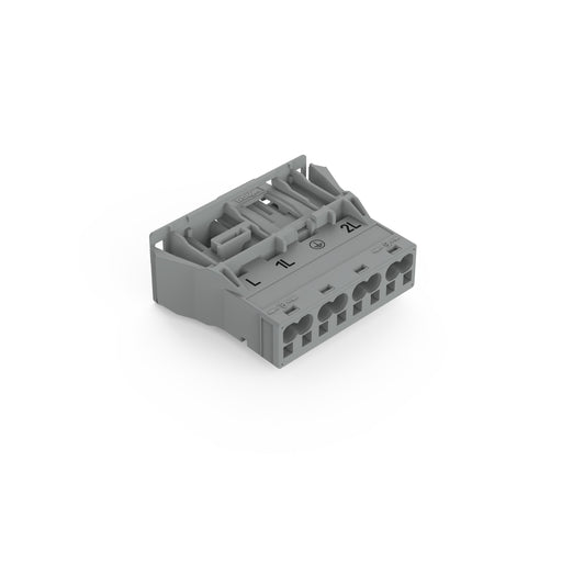 WAGO - Geräteanschluss für steckbare Gebäudeinstallation Snap-In-Stecker 770-754/064-000 4-polig,Kod. B,grau − 100 Stück