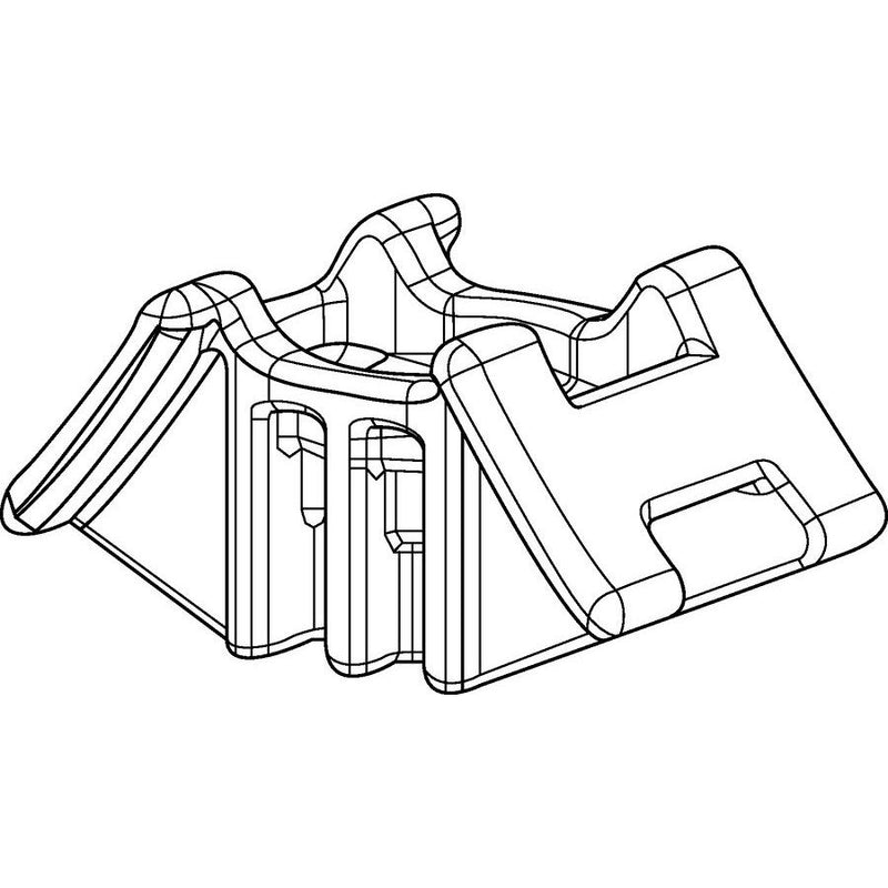 HellermannTyton - Befestigungssockel und -element für Kabelbinder 2-Wege-Abstandhalter S2HM25-PA66-BK schwarz − 500 Stück