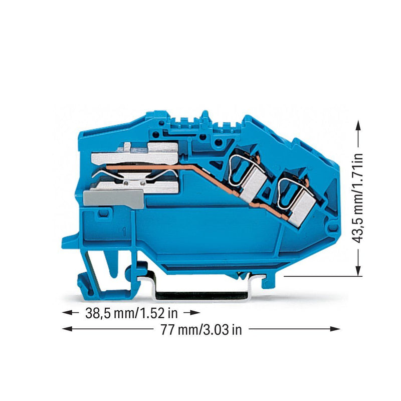 WAGO - Neutralleitertrenn-Reihenklemme Trennklemme 781-643 0,08-4mmq blau