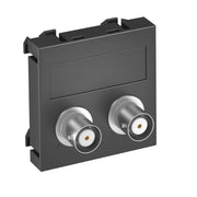 OBO Bettermann - Einsatz/Abdeckung für Kommunikationstechnik Multimediaträger Audio-BNC MTG-2BC F SWGR1 45x45mm sw-gr
