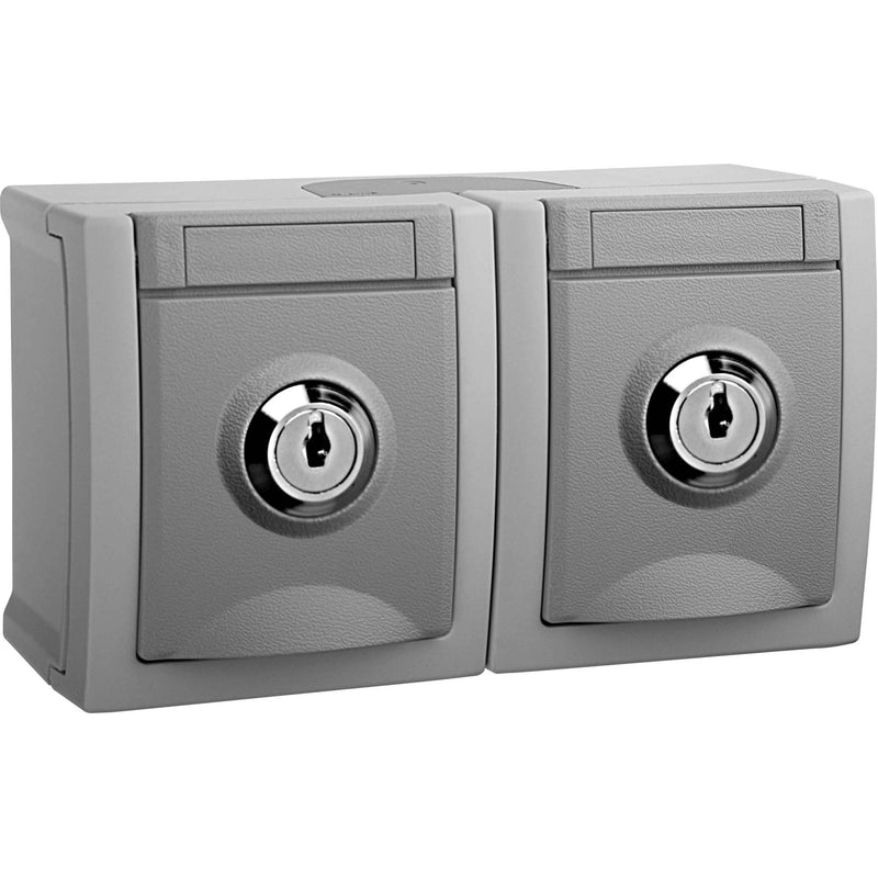 Panasonic - Steckdose abschließb. 2-f. 90591075-DE waag.Nr.5,FR-AP IP54