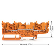 WAGO GmbH & Co. KG - Durchgangs-Reihenklemme 4-Pin-Basisklemme 2022-1802 − 50 Stück