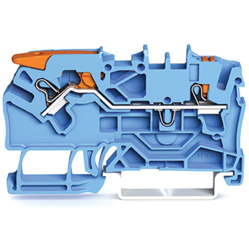 WAGO GmbH & Co. KG - Durchgangs-Reihenklemme 2-Leiter-Durchgangsklemme 2102-5204 2,5qmm, blau − 50 Stück