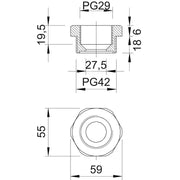 OBO Bettermann - Erweiterungs-/Reduzierring Reduktion 107 R PG42-29 PA − 25 Stück