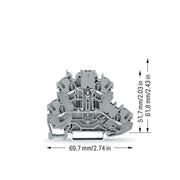 WAGO - Bauelement-Reihenklemme Bauelementklemme 2002-2213/1000-487 2 Dioden 1N4007,grau − 50 Stück