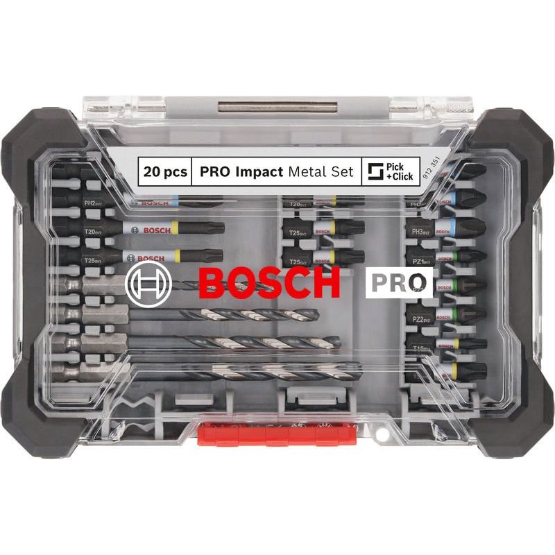 Bosch Power Tools - Werkzeugset PRO Impact Schrauberbits 2608521U84VE(20) und Metallbohrer Set − 3 Packung