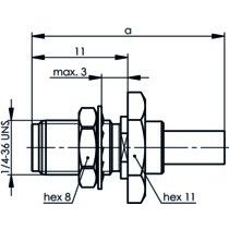 Telegärtner - Koax-Steckverbinder SMA-Einbaubuchse Cr Au 100024727 G1 (RG-58/U) − 5 Stück