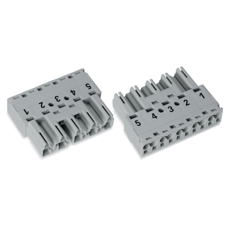 WAGO - Steckverbinder für steckbare Gebäudeinstallation Stecker 5-polig 770-255 Kod. B,grau − 50 Stück