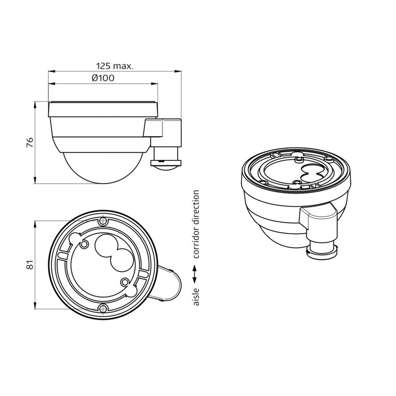BEG Brück Electronic - Bussystem-Bewegungsmelder Präsenzmelder PD4MDACOGH-AP DALI-2 DALI