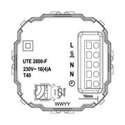 Eberle Controls - Raumthermostat/Uhrenthermostat UP-Raumregler 10-40CAC230V UTE2800-F-Alu-55 16A, 1 Schließer
