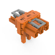 WAGO - Kompaktverteiler für steckbare Gebäudeinstallation T-Verteiler 3-polig 770-667 Kod. R,orange − 50 Stück