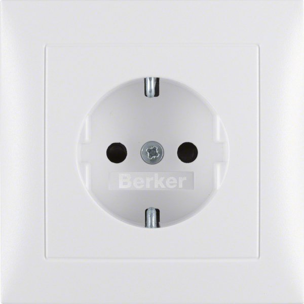 Berker - Steckdose Schuko-Steckdose pws/matt 47229909 mit Abdeckplatte