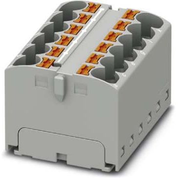Phoenix Contact - Durchgangs-Reihenklemme Verteilerblock PTFIX 12X4-G GY 32A, 0,2-6qmm, grau − 8 Stück