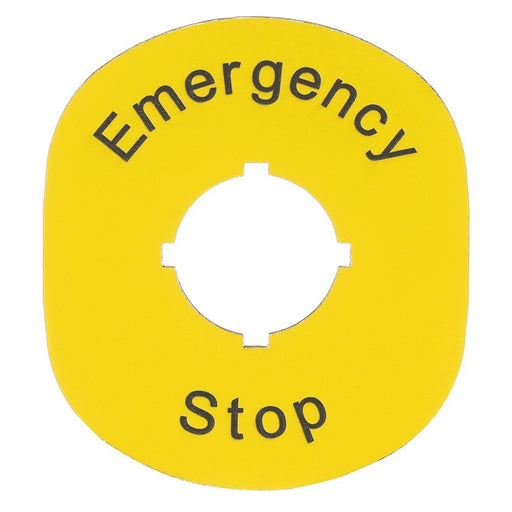 ABB Stotz S&J - Tastenplatte für Befehls- und Meldegeräte Schild MA6-1101 Emergency Stop