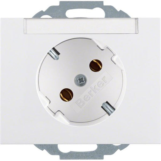 Berker - Steckdose SCHUKO-Steckdose pws/gl 47287109 45Gr.m.Beschr.-feld