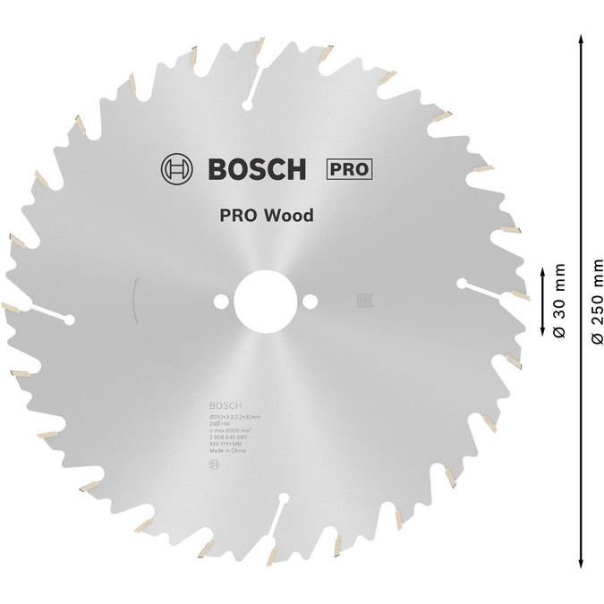 Bosch - Kreissägeblatt PRO Wood Kreissägeblatt, 2608640680 250 x 3,2 x 30 mm